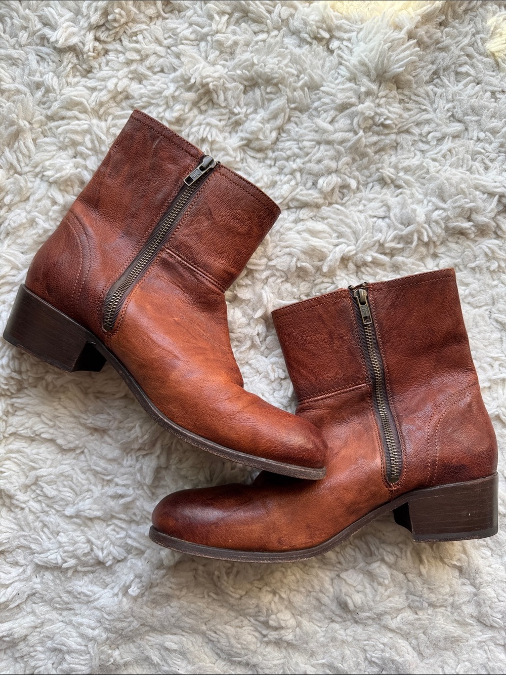 Frye Lynn Military Cognac Boots - Picture 3 of 9